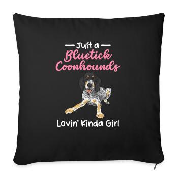 Bluetick Coonhound Gift Funny Saying - Sofa pillowcase 17,3'' x 17,3'' (45 x 45 cm) - black - Front