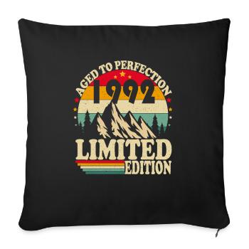 Vintage, 1992, Vintage Retro, Cadeau d’anniversaire - Housse de coussin décorative 45 x 45 cm - noir - Devant