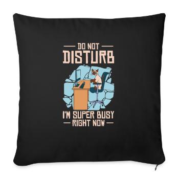 Working Busy Cat Employee Cat Owner Worker - Sofa pillowcase 17,3'' x 17,3'' (45 x 45 cm) - black - Front