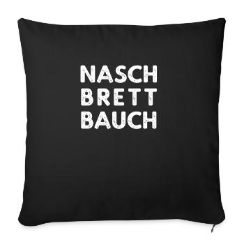 Naschbrettbauch | One-Pack Nasch-Katze - Sofakissenbezug 45 x 45 cm - Schwarz - Vorne