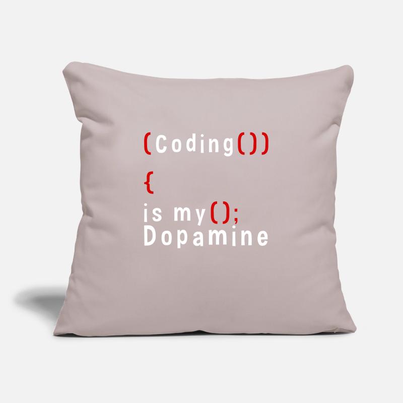 Drôle de codage est mon codeur de dopamine Housse de coussin décorative 45 x 45 cm