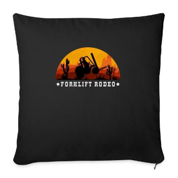 Chariot élévateur Rodeo Shirt Cadeau Chariot élévateur - Housse de coussin décorative 45 x 45 cm - noir - Devant