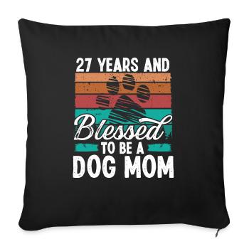 27 Year Old Dog Mom 27 Birthday Retro Dog Mother - Sofakissenbezug 45 x 45 cm - Schwarz - Vorne