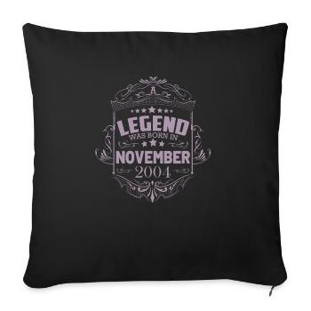Une légende est née en novembre 2004 - Housse de coussin décorative 45 x 45 cm - noir - Devant