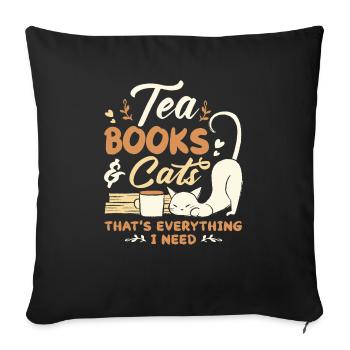 Les amateurs de livres de chats lisent des livres - Housse de coussin décorative 45 x 45 cm - noir - Devant