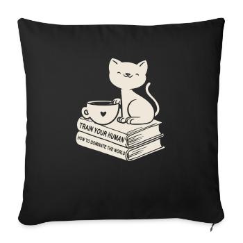 Les amateurs de livres de chats lisent des livres - Housse de coussin décorative 45 x 45 cm - noir - Devant
