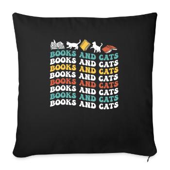 Les amateurs de livres de chats lisent des livres - Housse de coussin décorative 45 x 45 cm - noir - Devant