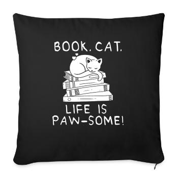 Les amateurs de livres de chats lisent des livres - Housse de coussin décorative 45 x 45 cm - noir - Devant