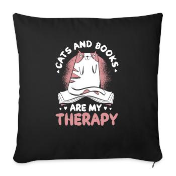 Les amateurs de livres de chats lisent des livres - Housse de coussin décorative 45 x 45 cm - noir - Devant