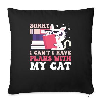Les amateurs de livres de chats lisent des livres - Housse de coussin décorative 45 x 45 cm - noir - Devant