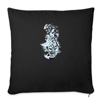 Geisha I Japan Mädchen Anime Motiv für Japanische - Sofakissenbezug 45 x 45 cm - Schwarz - Vorne