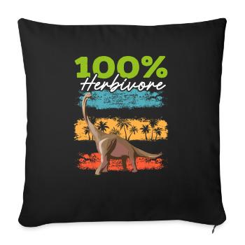 100% Herbivore Brachiousaurus Dinosaur Dino - Sofa pillowcase 17,3'' x 17,3'' (45 x 45 cm) - black - Front