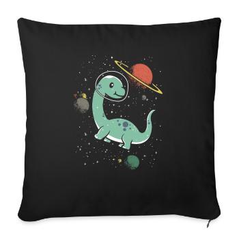 Brachiousaurus Dinosaur Paleontologist Astronaut - Sofa pillowcase 17,3'' x 17,3'' (45 x 45 cm) - black - Front