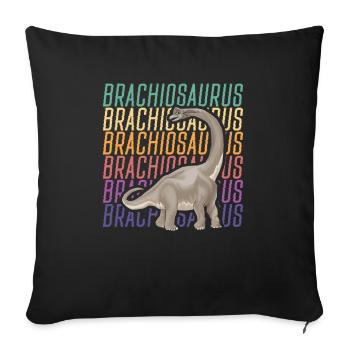 Brachiousaurus Dinosaure Futur Paléontologue Dino - Housse de coussin décorative 45 x 45 cm - noir - Devant