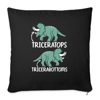 Triceratops Dinosaur Lover Prehistoric Dino - Sofa pillowcase 17,3'' x 17,3'' (45 x 45 cm) - black - Front