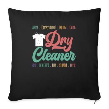 Responsable du nettoyage à sec Profession Nettoyeur à sec - Housse de coussin décorative 45 x 45 cm - noir - Devant