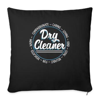 Responsable du nettoyage à sec Profession Nettoyeur à sec - Housse de coussin décorative 45 x 45 cm - noir - Devant