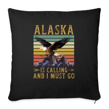 Alaska Gift USA Nature Bear Denali Grizzly Forest - Sofa pillowcase 17,3'' x 17,3'' (45 x 45 cm) - black - Front