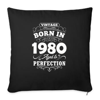 1980 Birthday Party Old Year of Construction - Sofa pillowcase 17,3'' x 17,3'' (45 x 45 cm) - black - Front