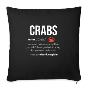 Crabe Scorpion Homard Crevette Crevettes Crabes - Housse de coussin décorative 45 x 45 cm - noir - Devant