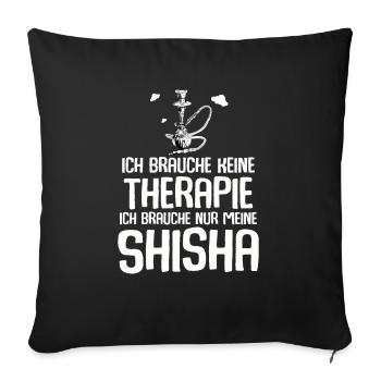 Shisha Geschenk für Wasserpfeife Shishabar Pfeife - Sofakissenbezug 45 x 45 cm - Schwarz - Vorne