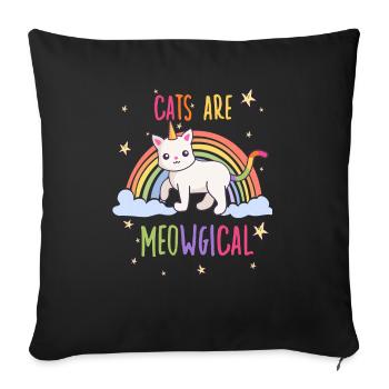 Cats Are Magical Cats Unicorn Cat Owners - Sofa pillowcase 17,3'' x 17,3'' (45 x 45 cm) - black - Front