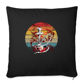 Shisha Tshirt Hommes Femme Narguilé Pipe - Housse de coussin décorative 45 x 45 cm - noir - Devant