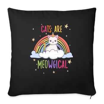 Cute Cats Rainbow Motif for Cat Fans - Sofa pillowcase 17,3'' x 17,3'' (45 x 45 cm) - black - Front