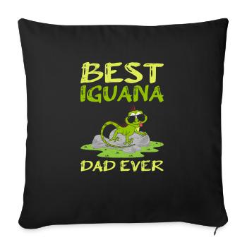 Best Iguana Dad Ever Lizard Pet Father's Day - Sofa pillowcase 17,3'' x 17,3'' (45 x 45 cm) - black - Front