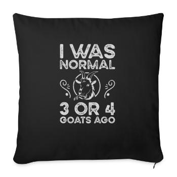 Ich war normal 3 oder 4 Ziegen vor Viehzucht - Sofakissenbezug 45 x 45 cm - Schwarz - Vorne
