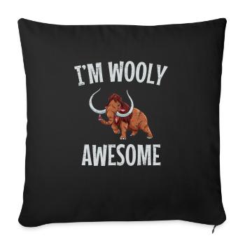 I'm Wooly Awesome Long Tusks Woolly Animals - Sofa pillowcase 17,3'' x 17,3'' (45 x 45 cm) - black - Front