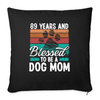 89 Year Old Dog Mom 89 Birthday Retro Dog Mother - Sofa pillowcase 17,3'' x 17,3'' (45 x 45 cm) - black - Front