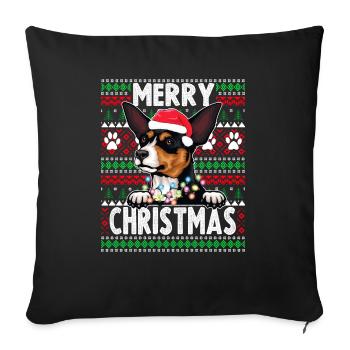 Pyjama de chien mignon - Jouet Fox Terrier Dog Lover Christ - Housse de coussin décorative 45 x 45 cm - noir - Devant