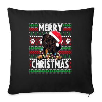 Pyjama pour chien mignon - Teckel Dog Lover Noël - Housse de coussin décorative 45 x 45 cm - noir - Devant