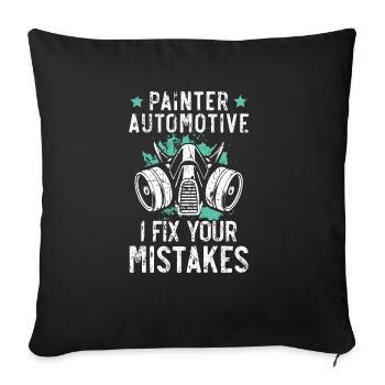 Peintre Automobile Je Corrige Vos Erreurs Voiture - Housse de coussin décorative 45 x 45 cm - noir - Devant