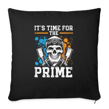 It's Time For The Prime Car Auto Body Painter - Sofa pillowcase 17,3'' x 17,3'' (45 x 45 cm) - black - Front
