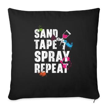 Sand Tape Spray Repeat Car Auto Body Painter - Sofa pillowcase 17,3'' x 17,3'' (45 x 45 cm) - black - Front