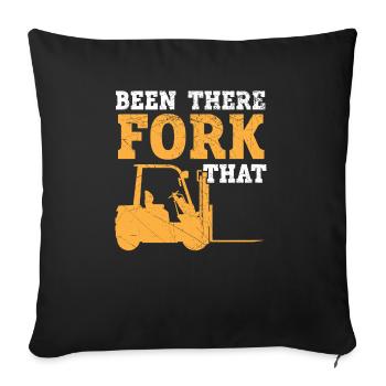 Été là Fourche cet entrepôt d’opérateur de chariot élévateur - Housse de coussin décorative 45 x 45 cm - noir - Devant