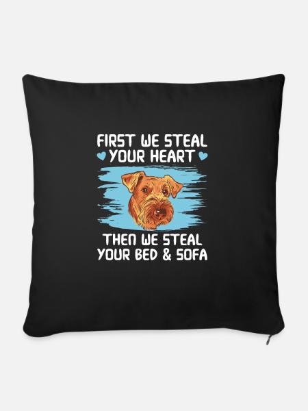 Airedale Terrier Hund - Sofakissenbezug 45 x 45 cm - Schwarz