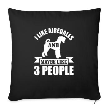 Airedale Terrier Chien - Housse de coussin décorative 45 x 45 cm - noir - Devant