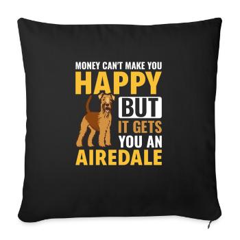 Airedale Terrier Chien - Housse de coussin décorative 45 x 45 cm - noir - Devant