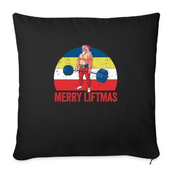 Raise Christmas Santa Claus Gym Workout Xmas - Sofa pillowcase 17,3'' x 17,3'' (45 x 45 cm) - black - Front