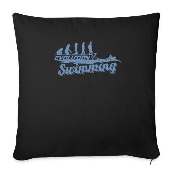 Evolution des Schwimmers der Schwimmerin - Sofakissenbezug 45 x 45 cm - Schwarz - Vorne