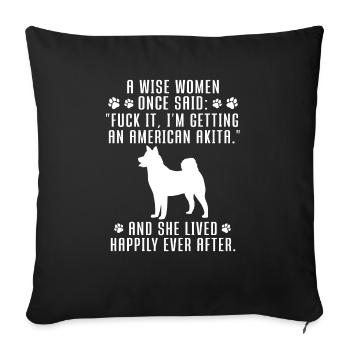Akita Inu américain - Housse de coussin décorative 45 x 45 cm - noir - Devant