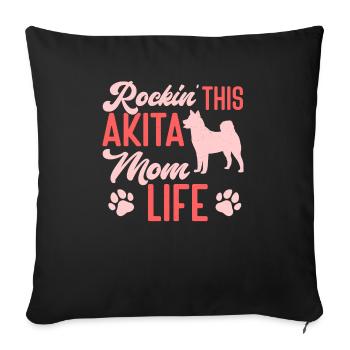 Akita Inu américain - Housse de coussin décorative 45 x 45 cm - noir - Devant