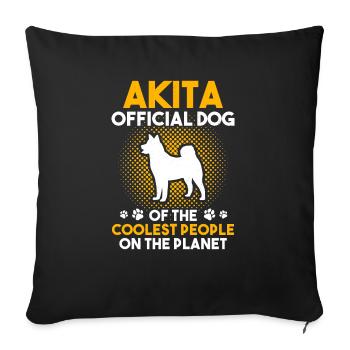 Akita Inu américain - Housse de coussin décorative 45 x 45 cm - noir - Devant