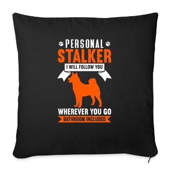 Akita Inu américain - Housse de coussin décorative 45 x 45 cm - noir - Devant