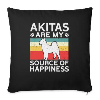 Akita Inu américain - Housse de coussin décorative 45 x 45 cm - noir - Devant
