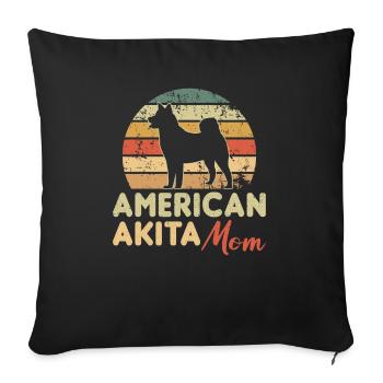 Akita Inu américain - Housse de coussin décorative 45 x 45 cm - noir - Devant