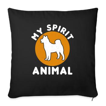 Akita Inu américain - Housse de coussin décorative 45 x 45 cm - noir - Devant